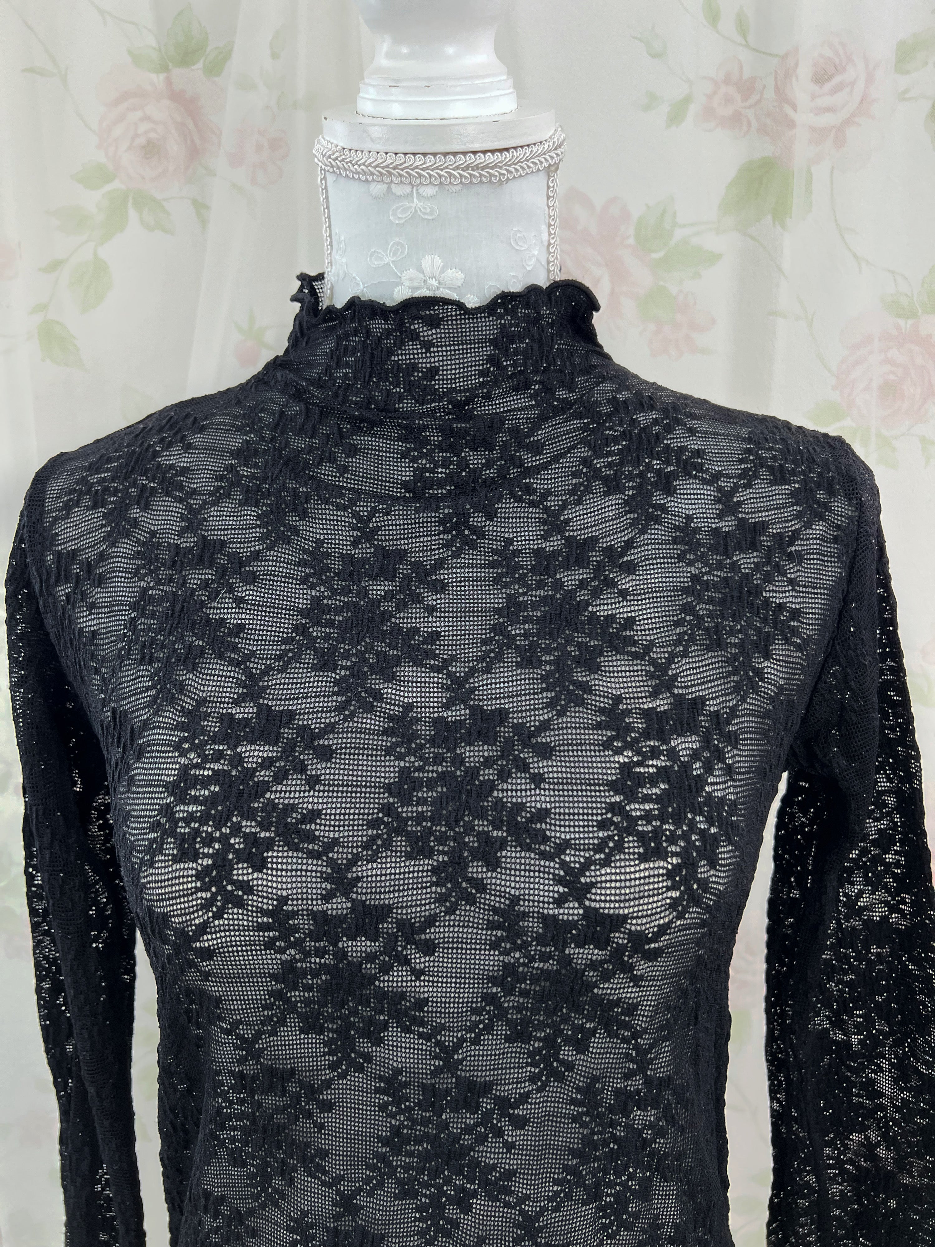 FREAK'S STORE Lace High Neck Top (Black)
