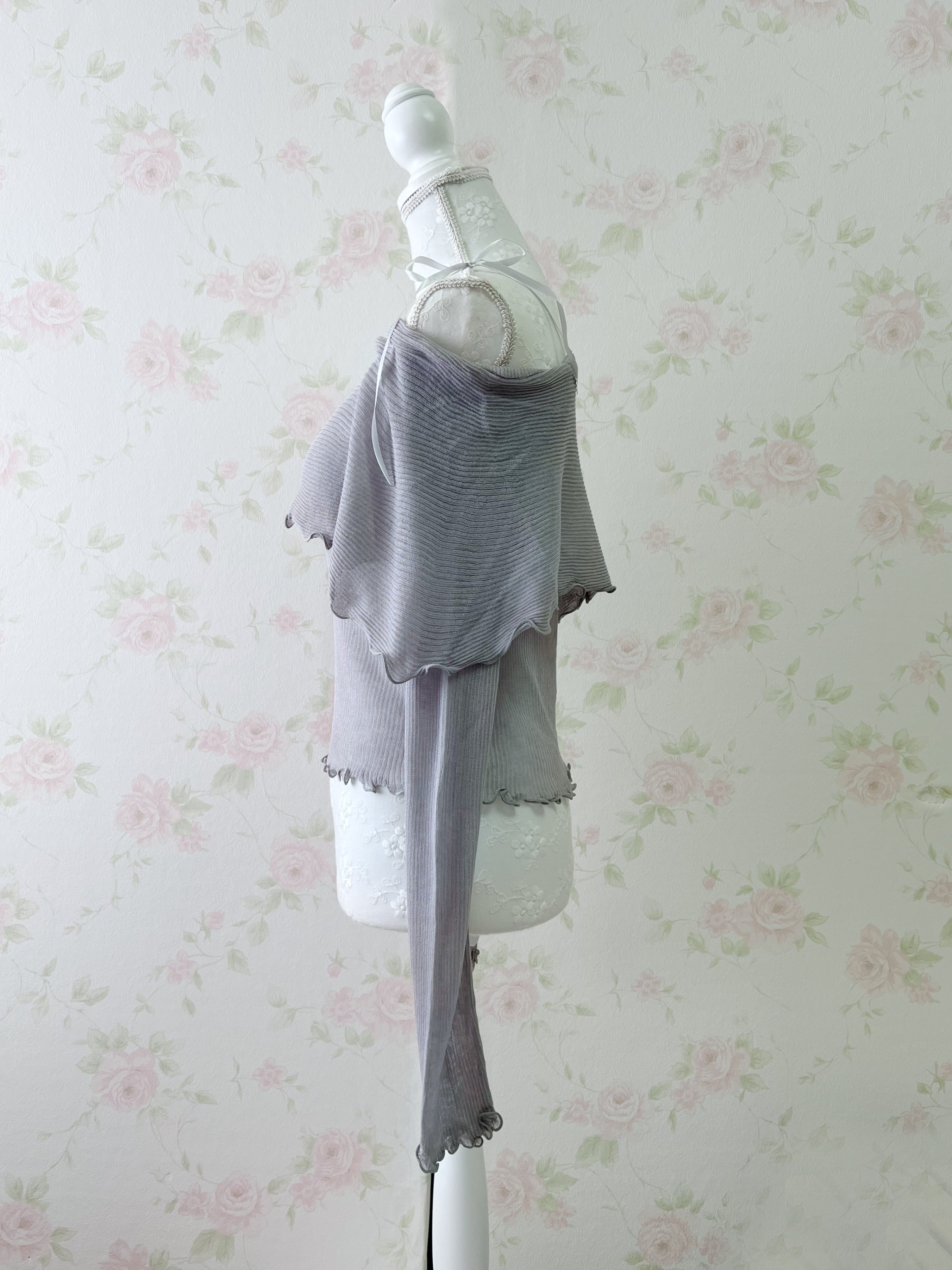 Mellow Off Shoulder Top (Gray)