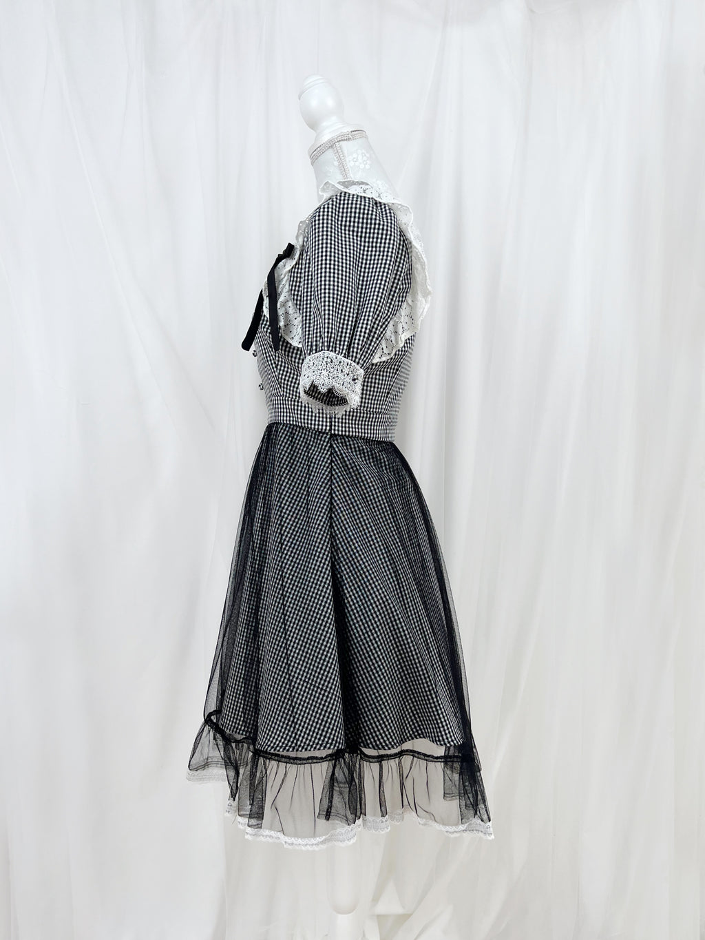 BUBBLES Side Ribbon Checked Dress