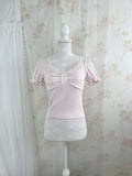 Cotton Big Bow T-Shirt (Baby Pink)