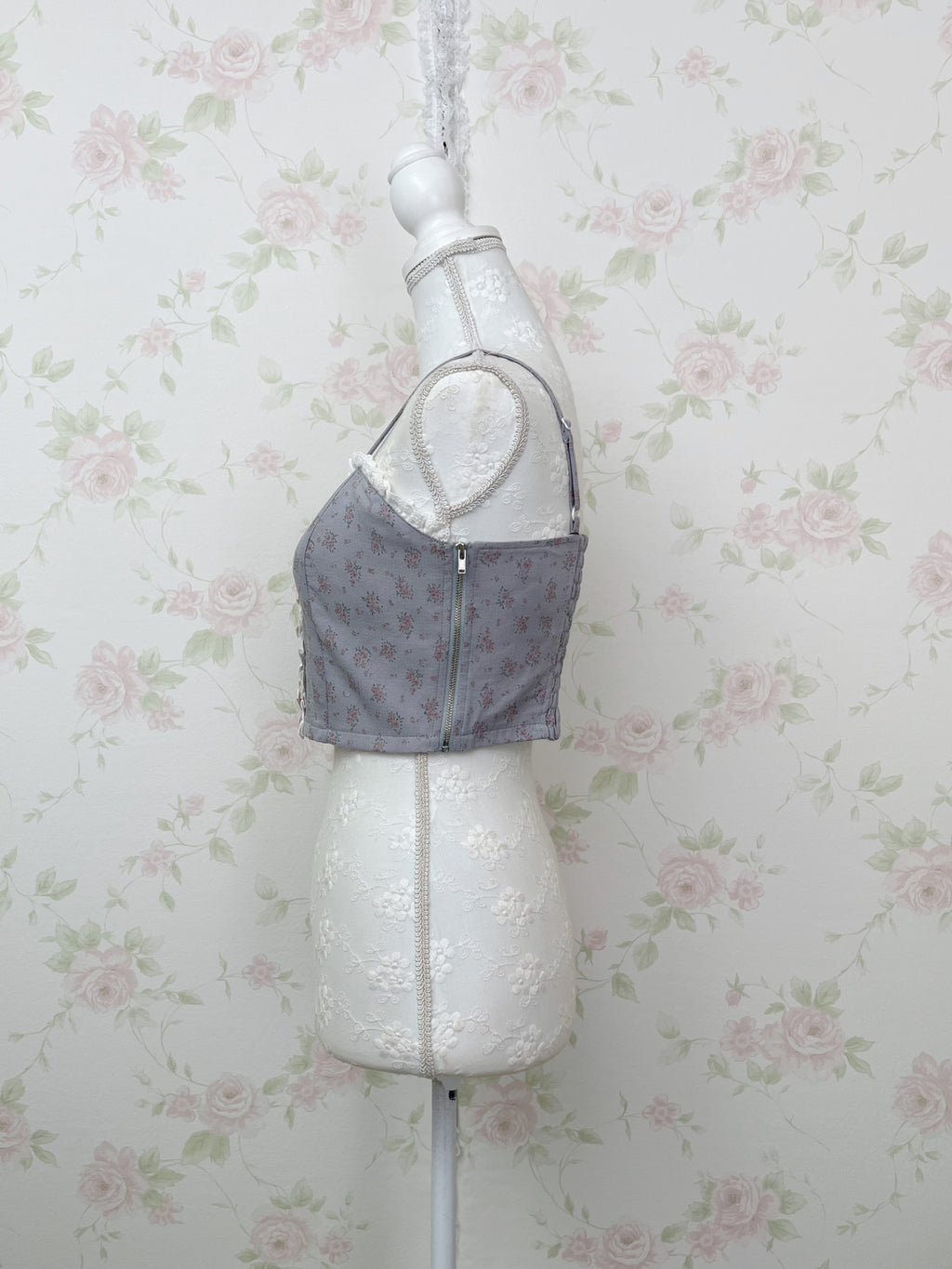 Ank Rouge Petite Floral Bustier (Grayish Blue)