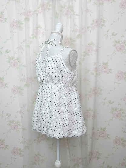 Polka Dot Balloon Camisole Halter Neck Top
