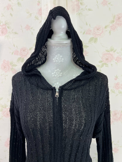 GRL Sheer Gyaru Hoodie (Black)