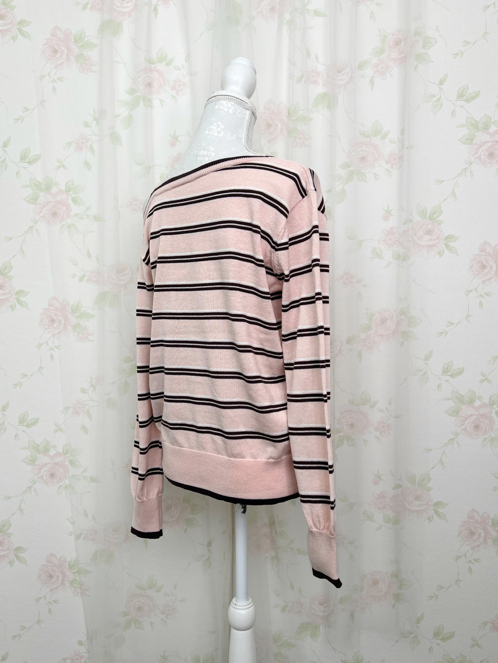 One Shoulder Border Top (Pink)