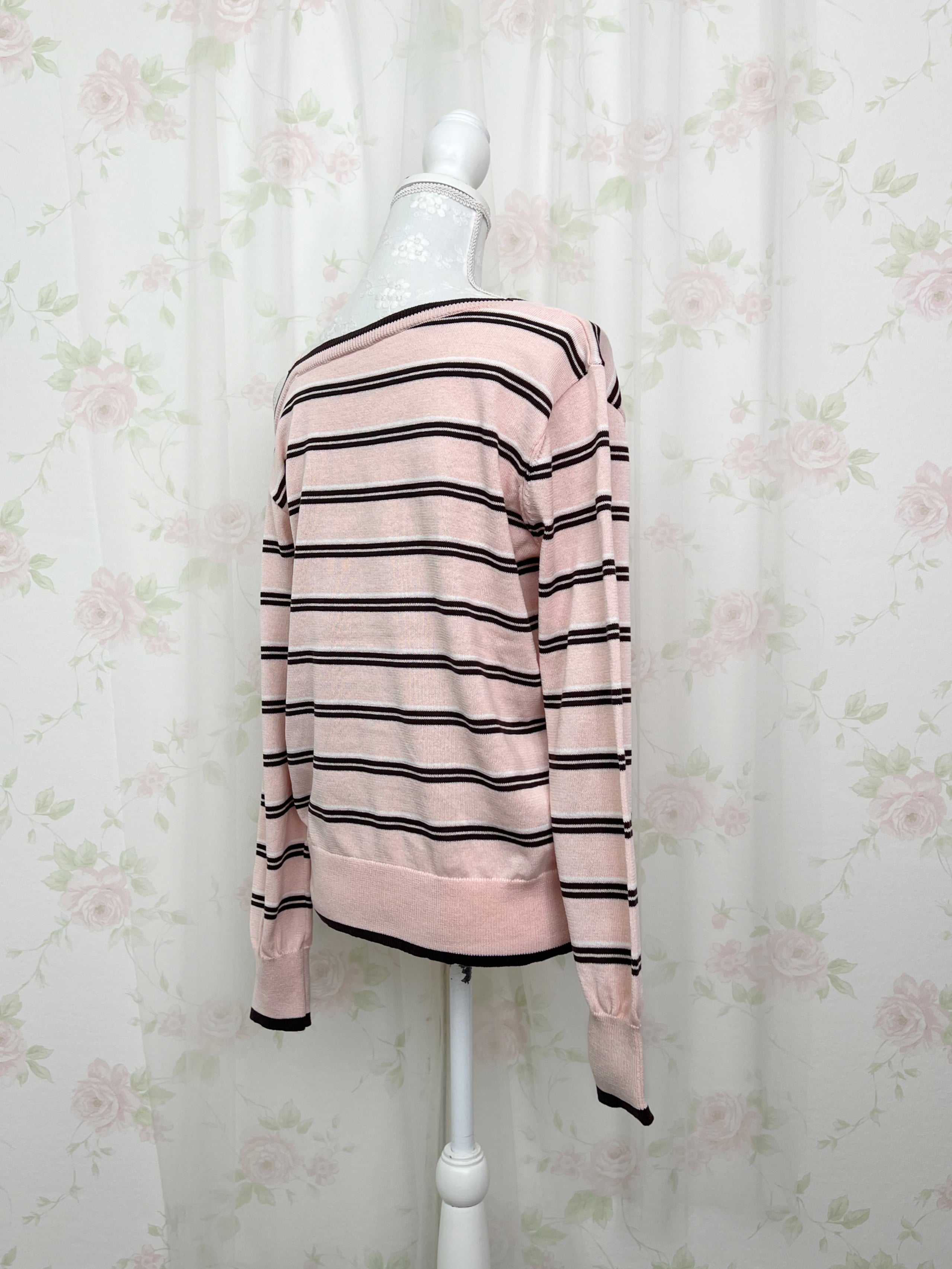 One Shoulder Border Top (Pink)
