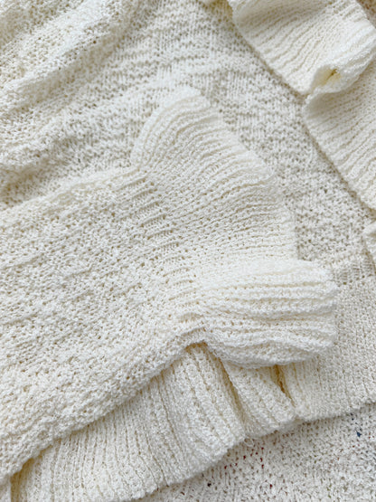 GRL Shoujo Girlie Ruffled Cardigan (Ivory)