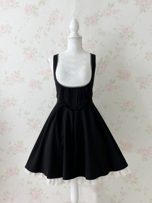 Secret Honey Back Bow Jumper Dress (Black)