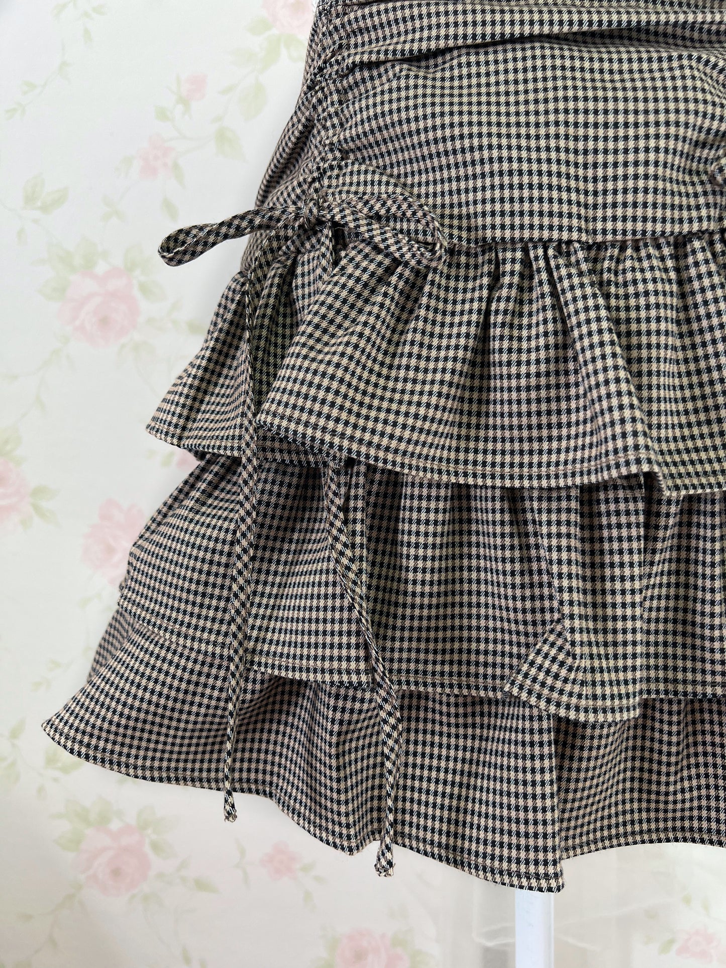 Olive des Olive Side Bow Tiered Skirt (Brown)