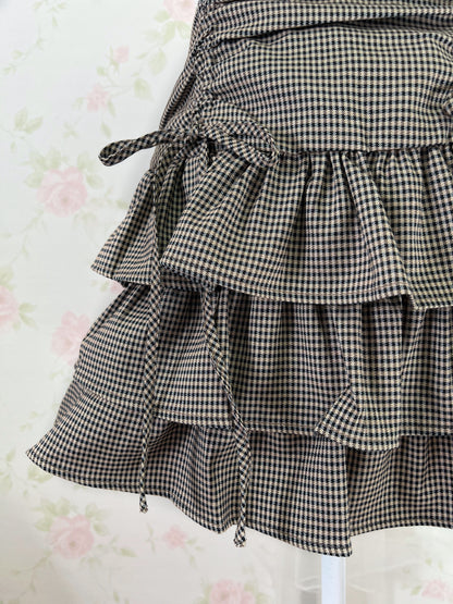 Olive des Olive Side Bow Tiered Skirt (Brown)