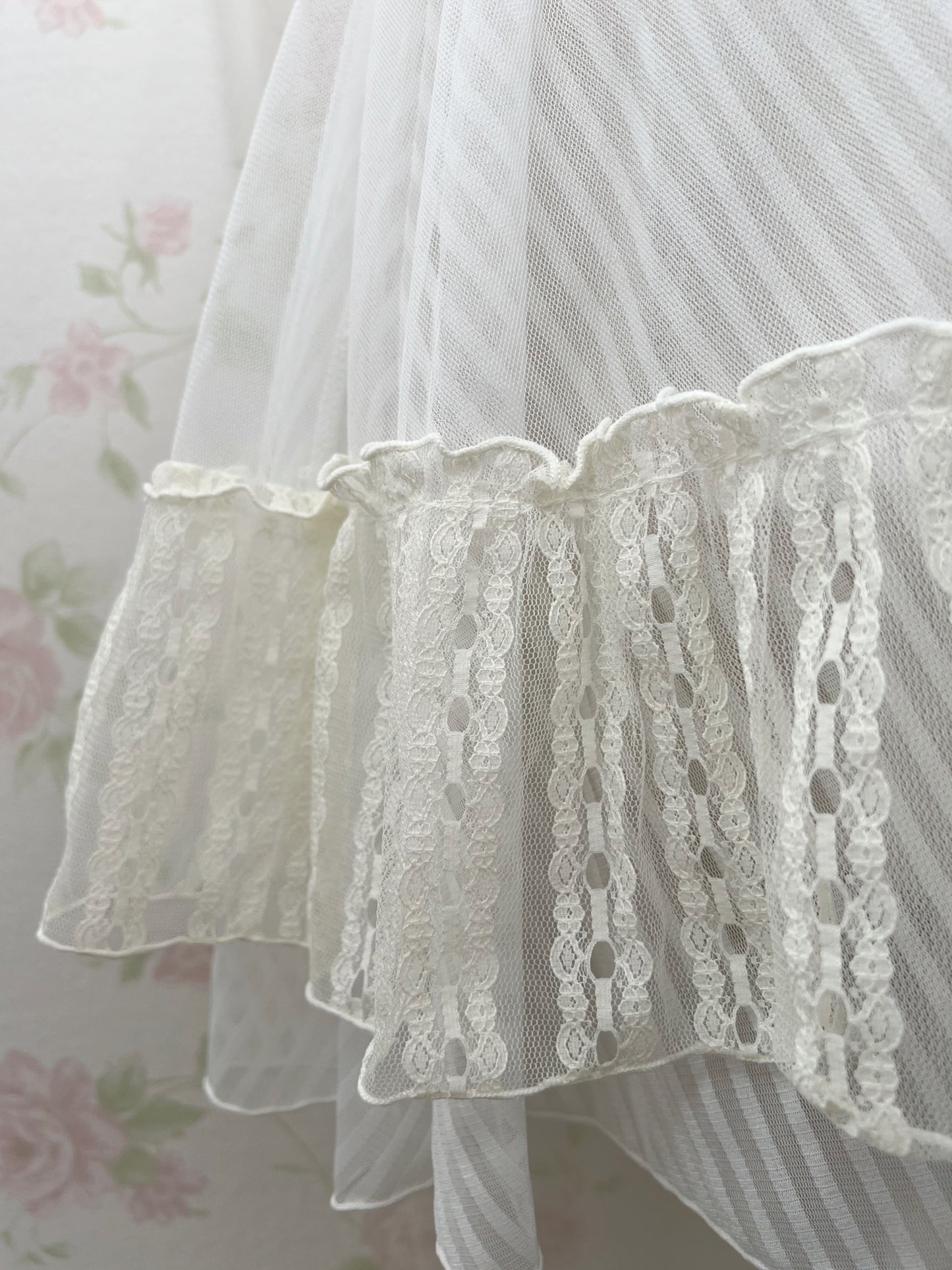 axes femme POETIQUE Striped Tulle Camisole Dress