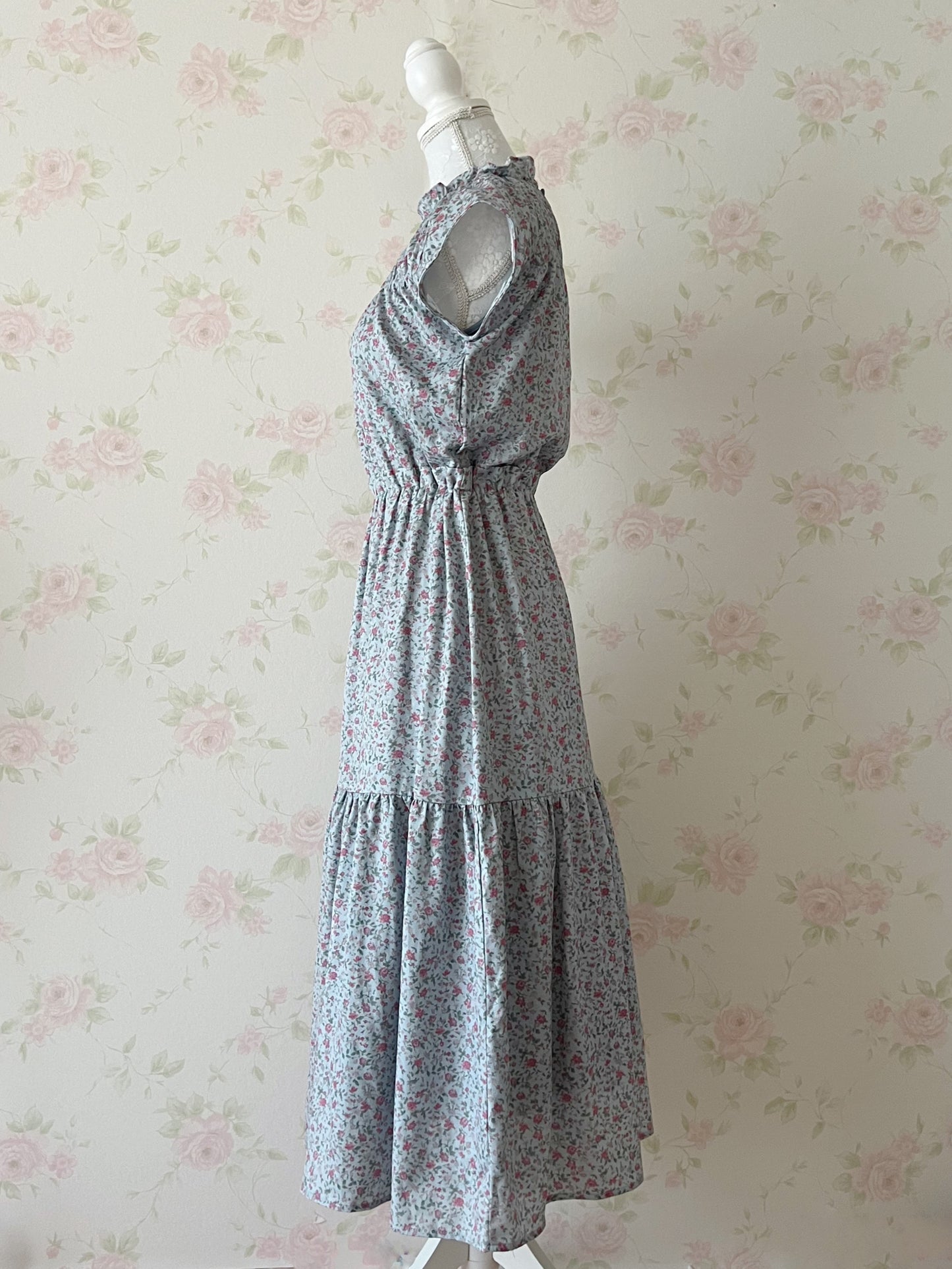 (21% OFF) axes femme Petite Floral Long Dress (Blue)