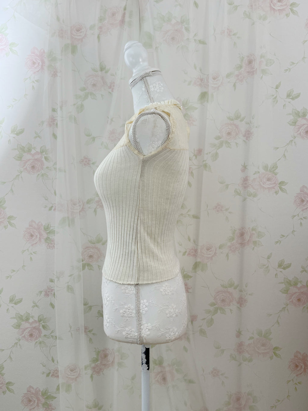 An MILLE Front Lace Top (Ivory)