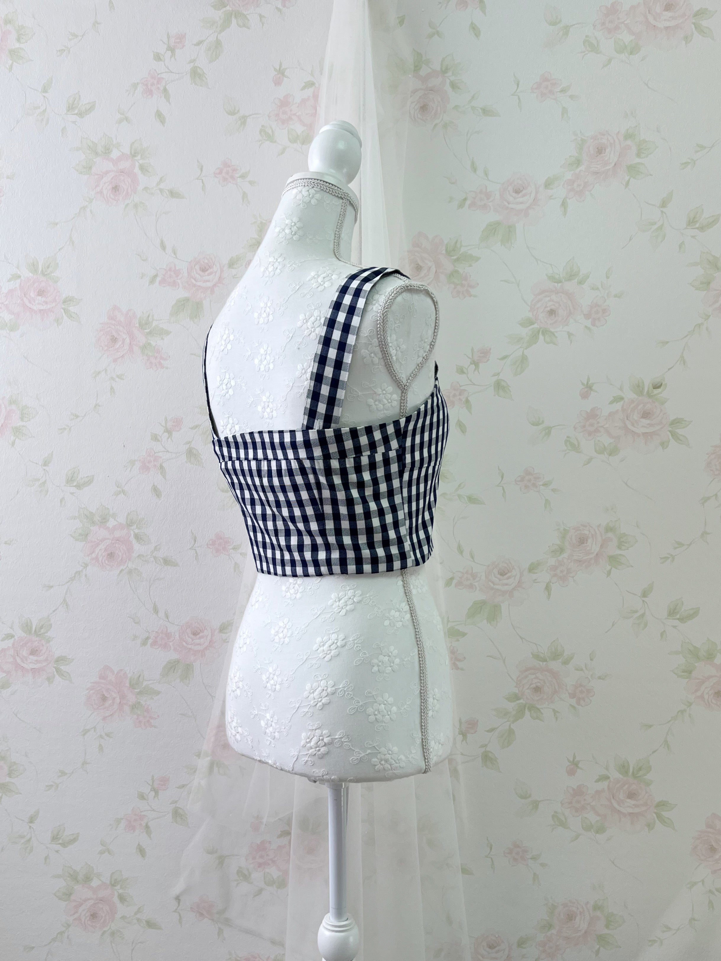 dazzlin Checked Bustier (Navy)
