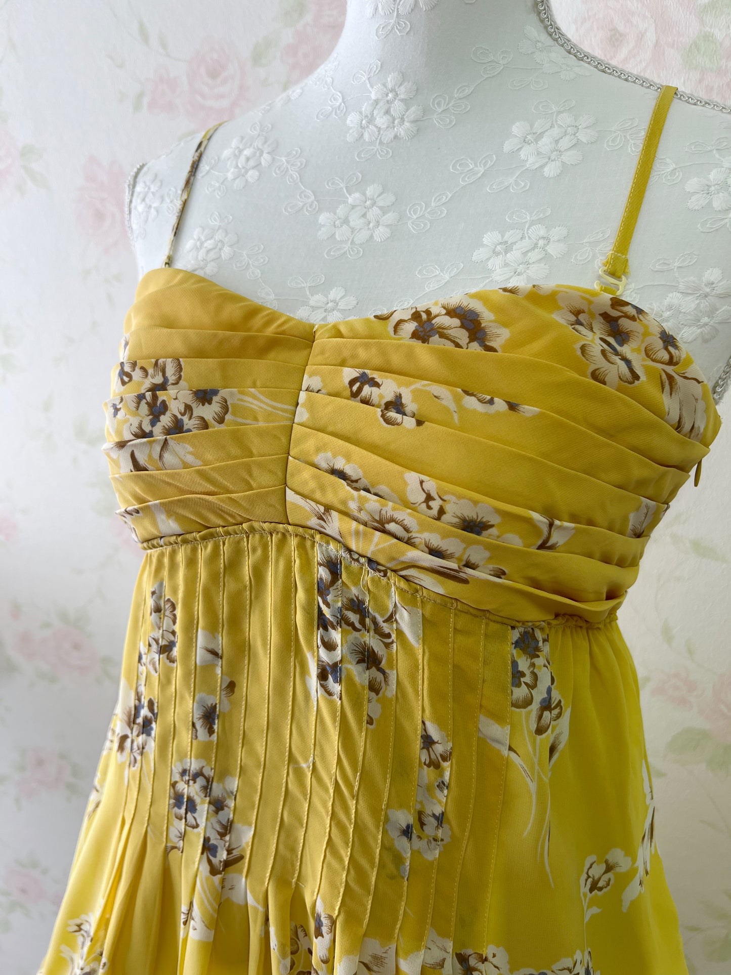 MERCURYDUO Chiffon Camisole Dress (Yellow)