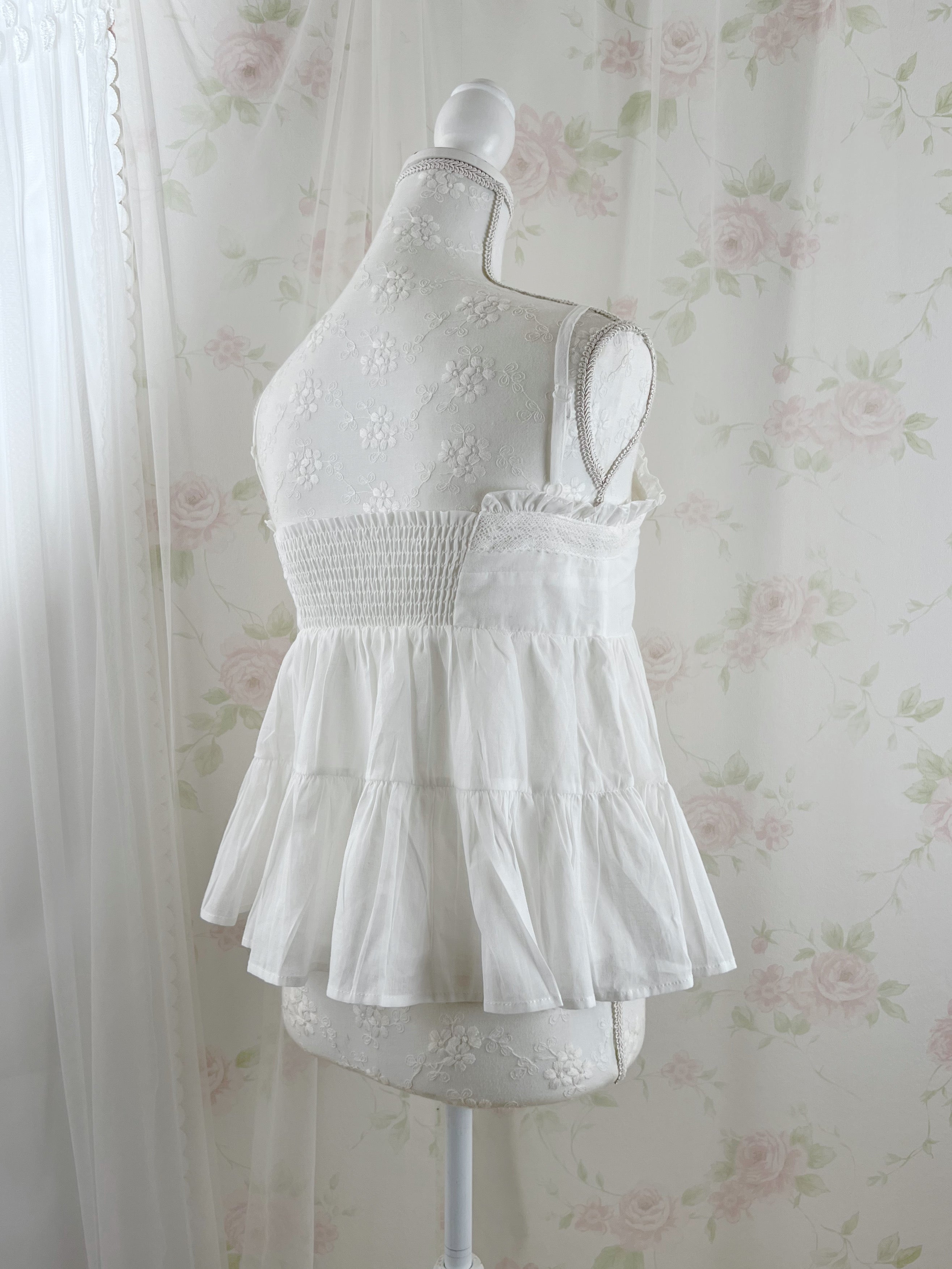 Cotton Sweet Cloud Camisole Top (White)