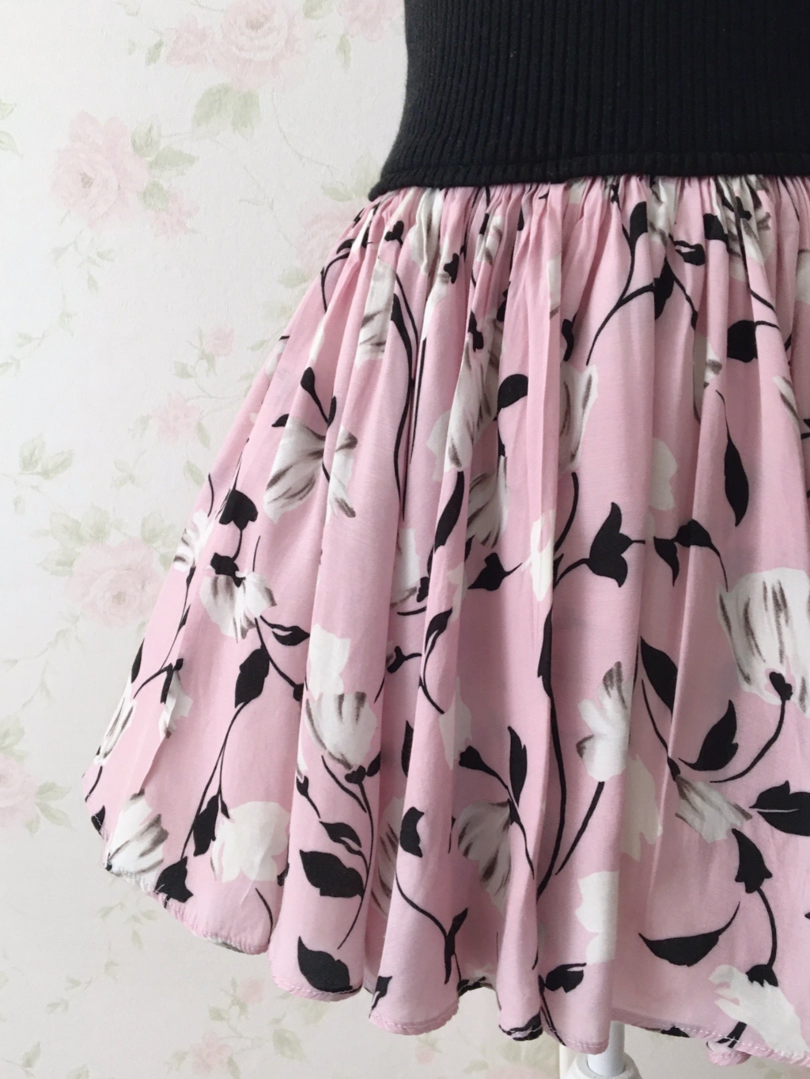 SNIDEL Knit Top Angora Mix Floral Dress