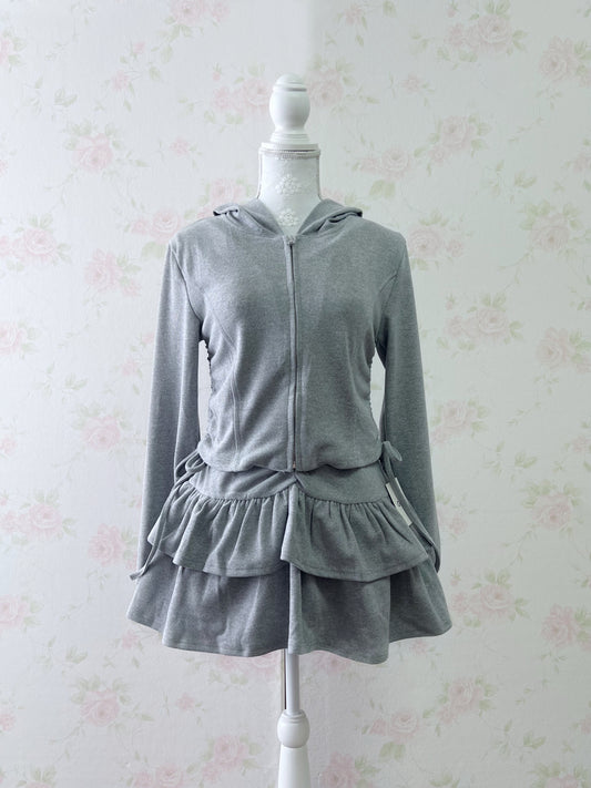 GRL Side Strings Hoodie Skirt Set