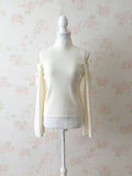 Open Shoulder String Sweater (Ivory)
