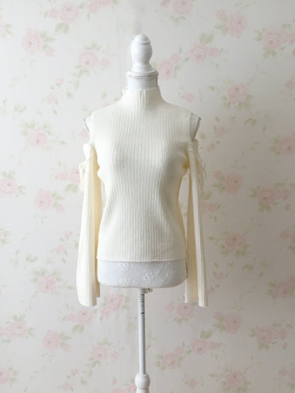GRL Open Shoulder String Sweater (Ivory)
