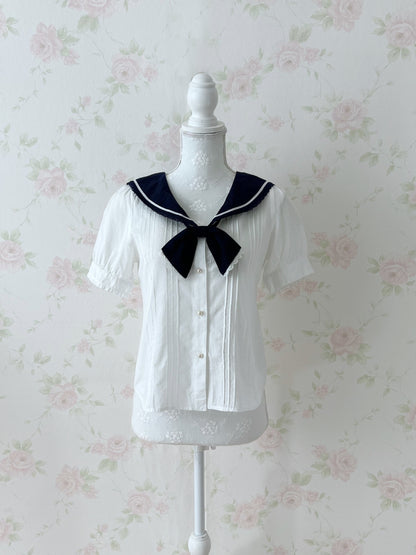 Fi.n.t Sailor Bow Cotton Blouse