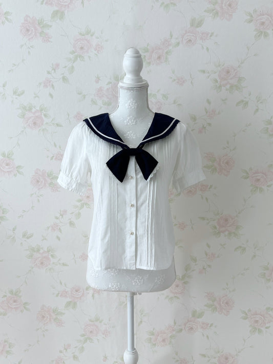 Fi.n.t Sailor Bow Cotton Blouse