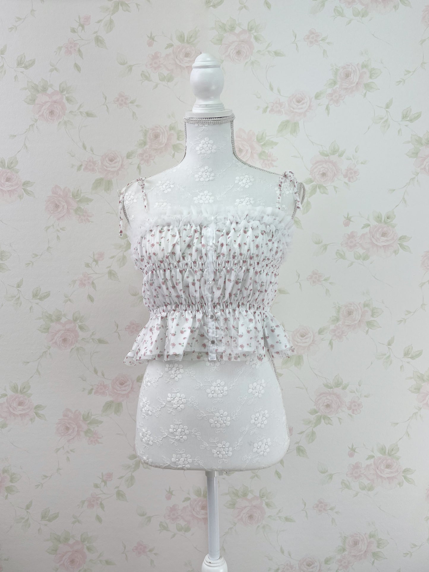 GRL Tulle Floral Top