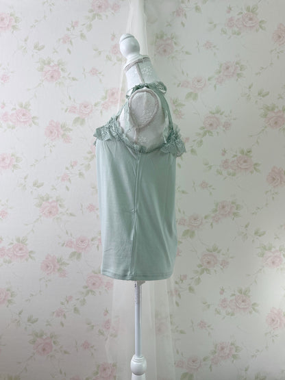 axes femme Lace Bow Camisole (Mint Green)