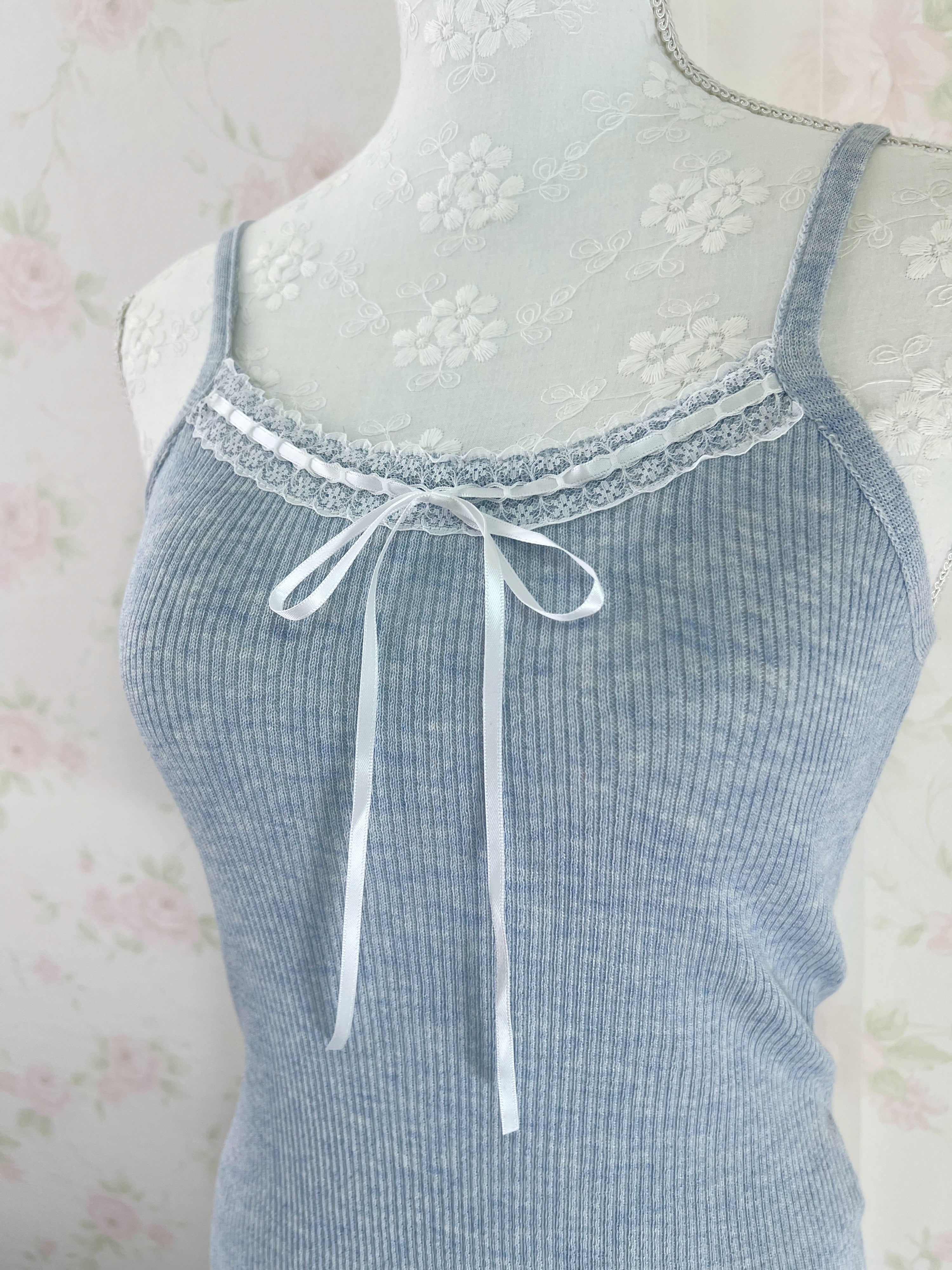 Lacy Cardigan Camisole Set (Angelic Blue)