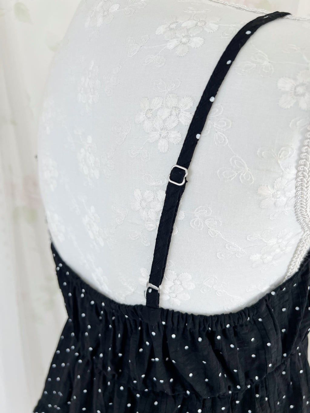 Polka Dot Shoujo Camisole Dress (Black)