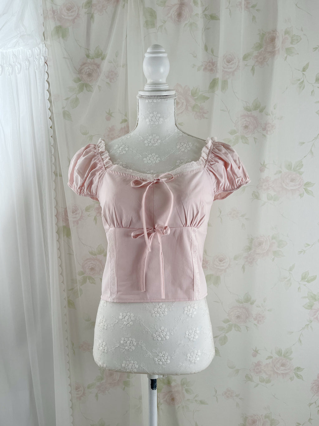 Double String Baby Cotton Blouse (Pink)