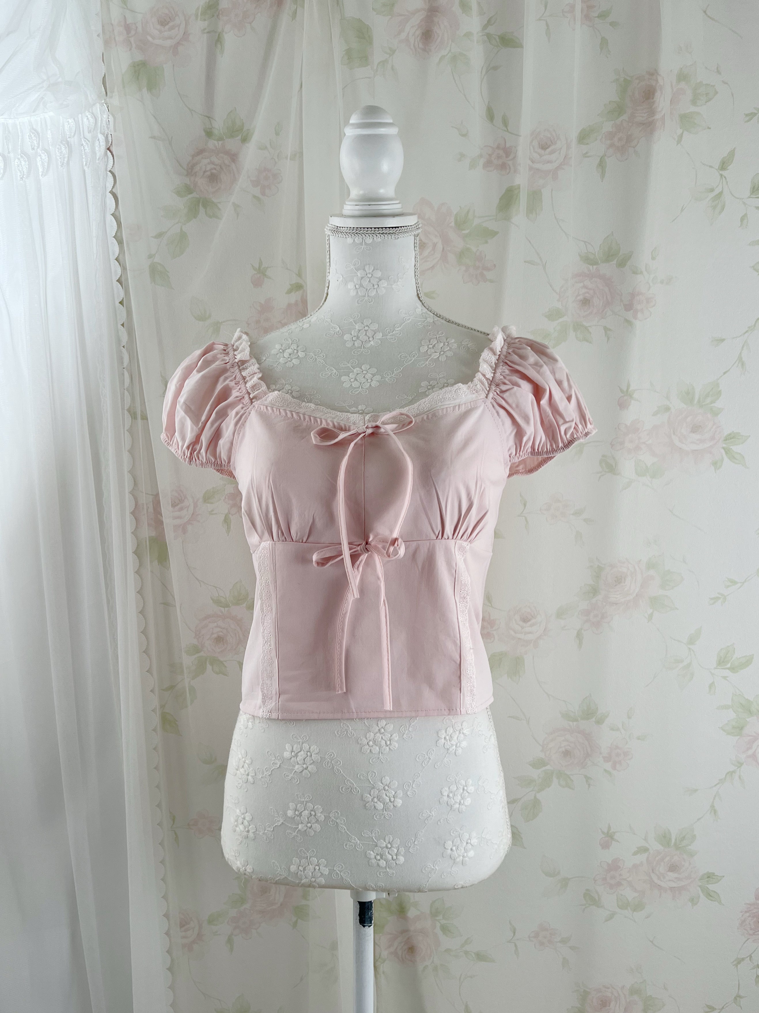 Double String Baby Cotton Blouse (Pink)