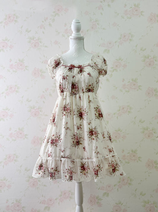 L’EST ROSE Little Bow Princess Rose Chiffon Dress
