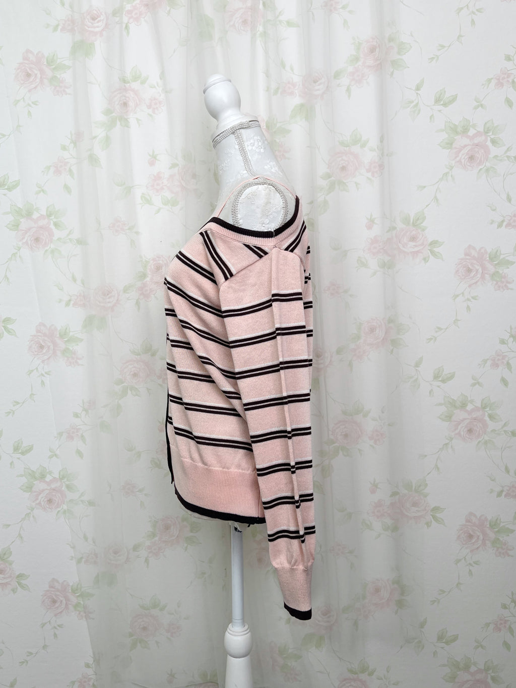 One Shoulder Border Top (Pink)