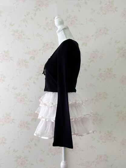 (Pre-order) GRL Lace York Shoujo Long Sleeved Top (Black)