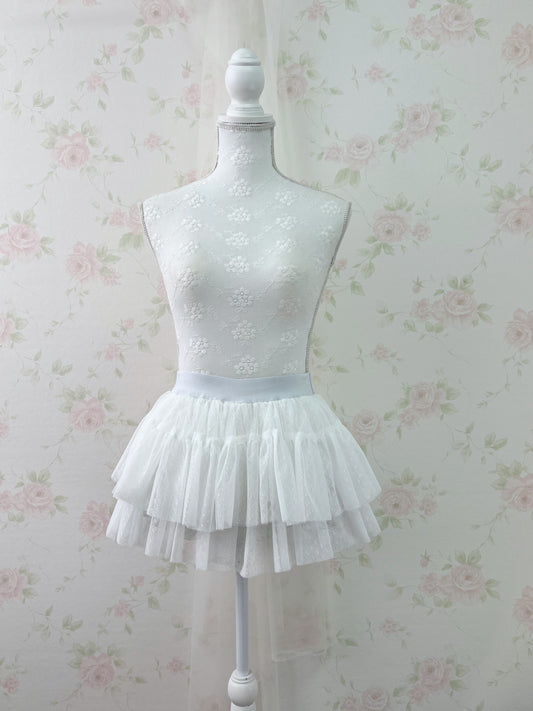 GRL Dot Tulle Mini Sukapan (White)
