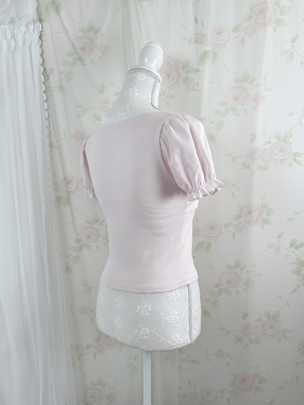 Cotton Big Bow T-Shirt (Baby Pink)