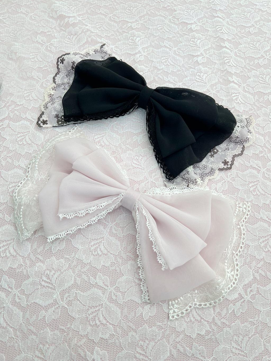 Kirallum Tokyo Handmade Chiffon Princess Lace Big Bow (Pink)