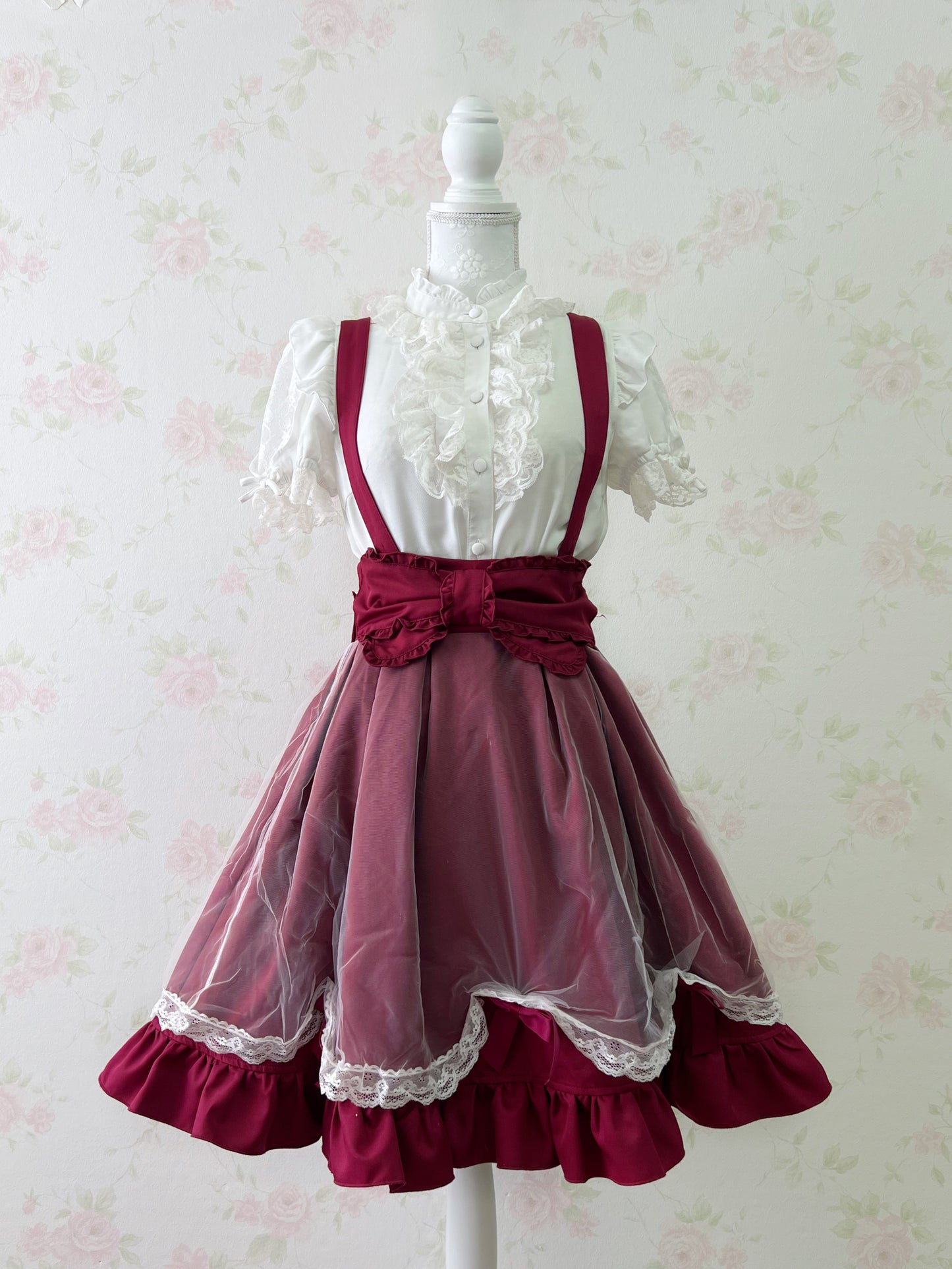 Amavel Waist Bow Tulle Jumper Skirt