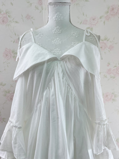 GRL Off Shoulder Layer Like Tunic Top (White)