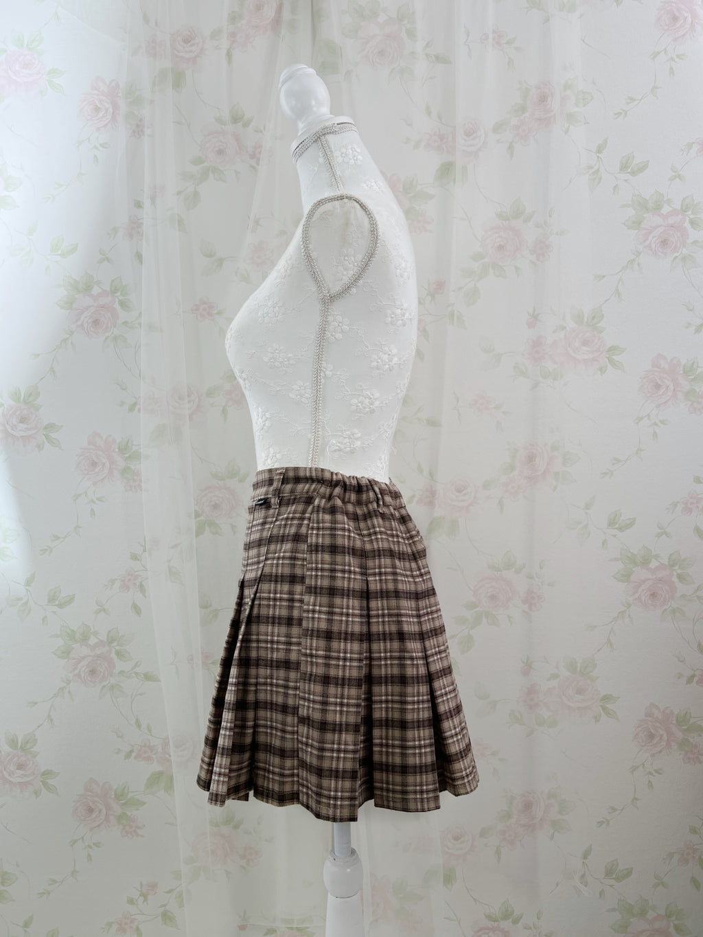 Love Toxic Pleated Checked Skirt