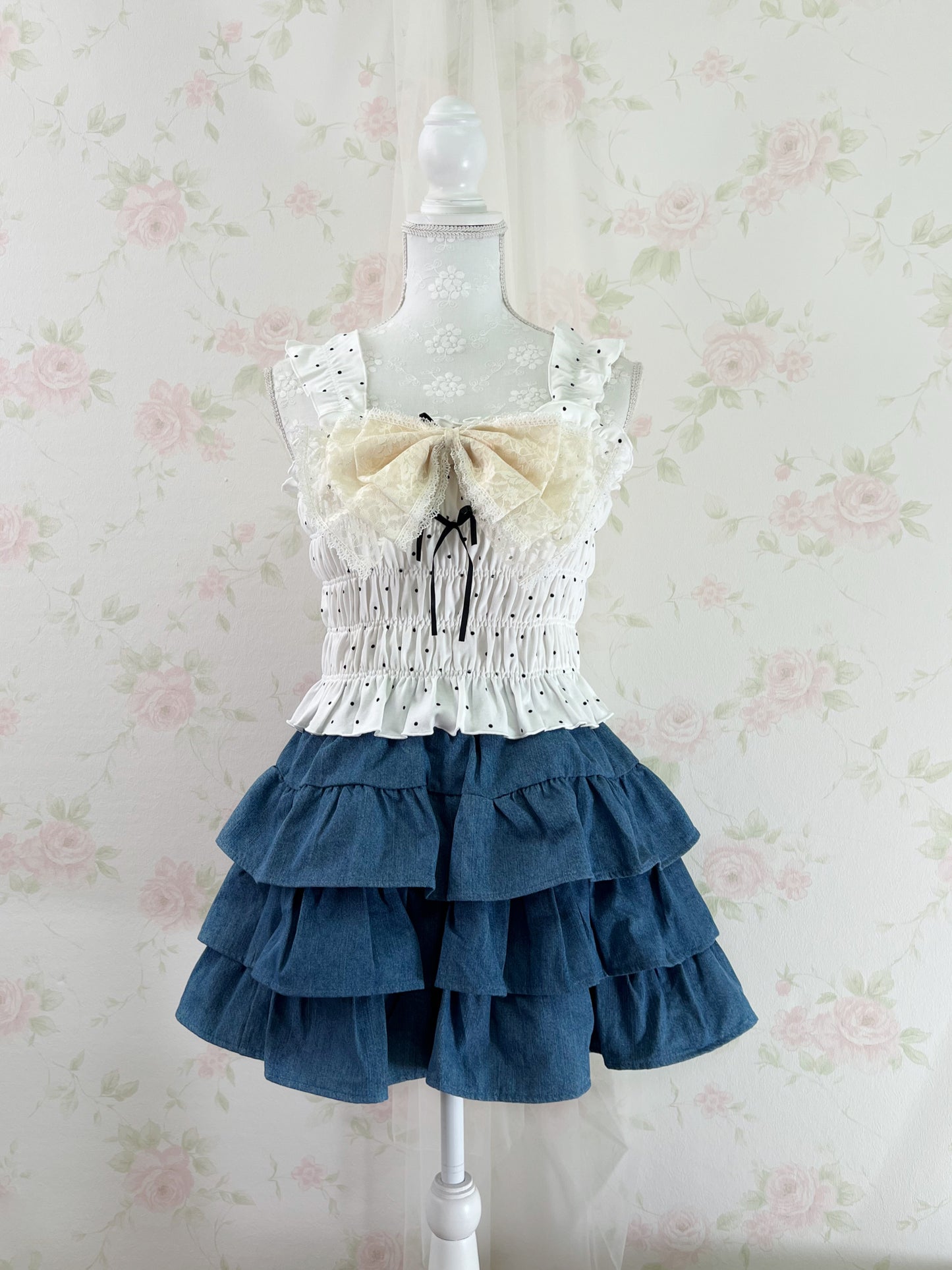 Olive des Olive Side Tiered Denim Skirt
