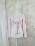 Front Tie Cardigan (Pink)
