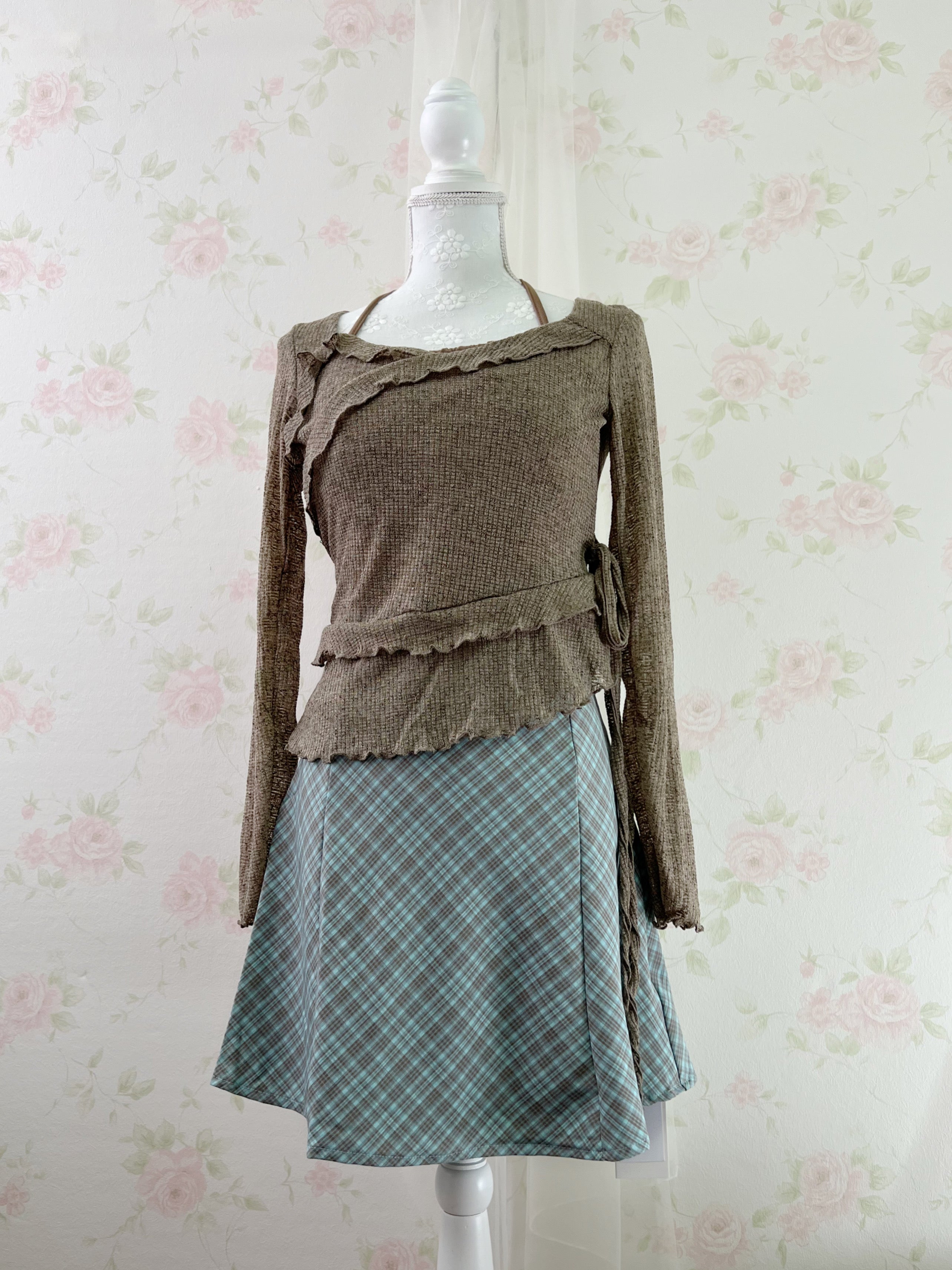 GRL Camisole Tight Flare Camisole Dress (Choco Mint)