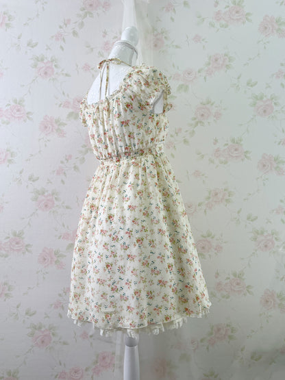 L’EST ROSE Halter Neck Floral Dress (Butter Yellow)