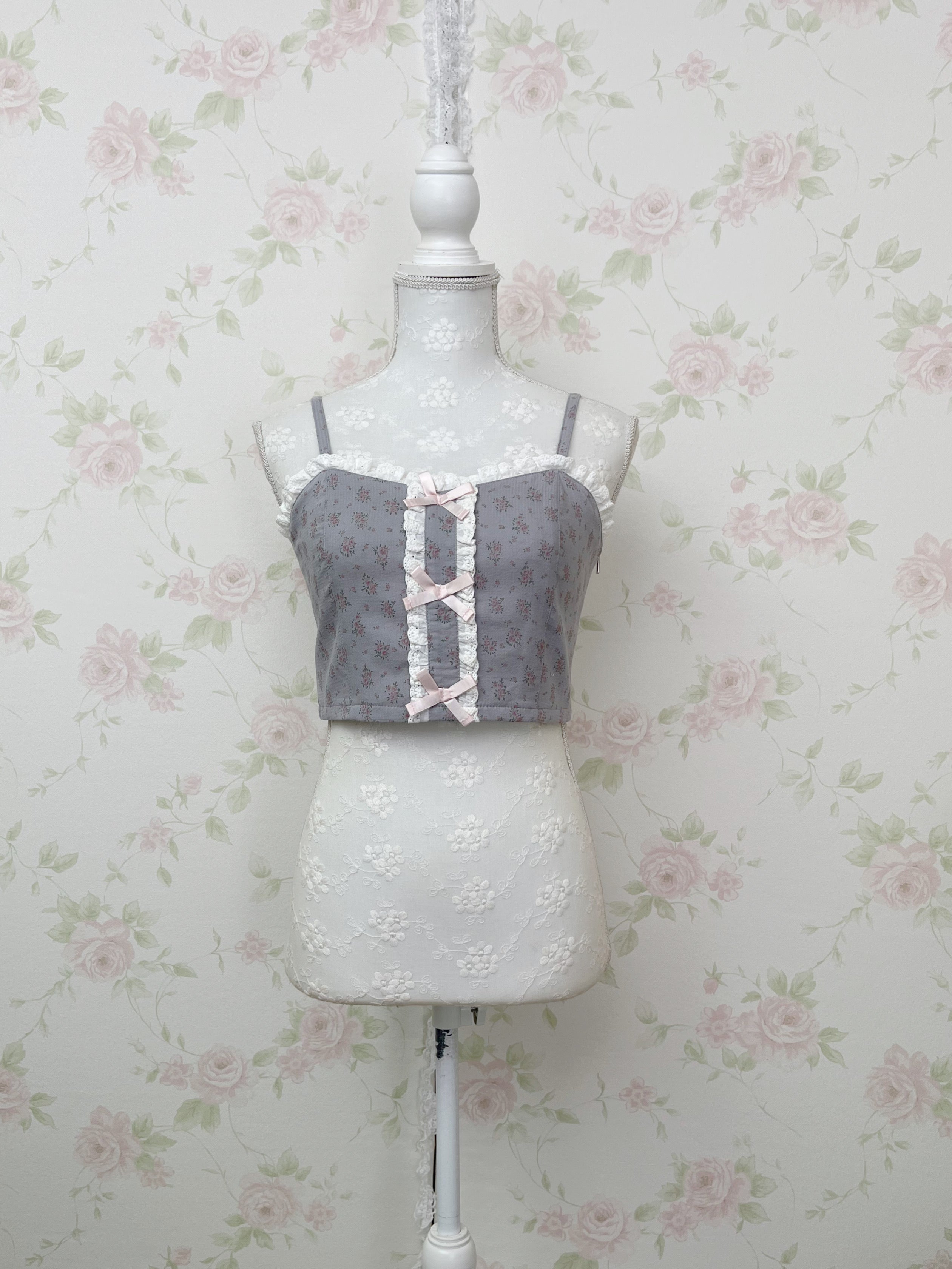 Ank Rouge Petite Floral Bustier (Grayish Blue)