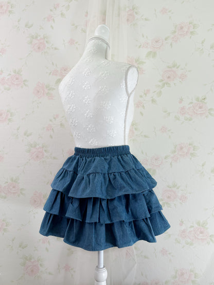 Olive des Olive Side Tiered Denim Skirt