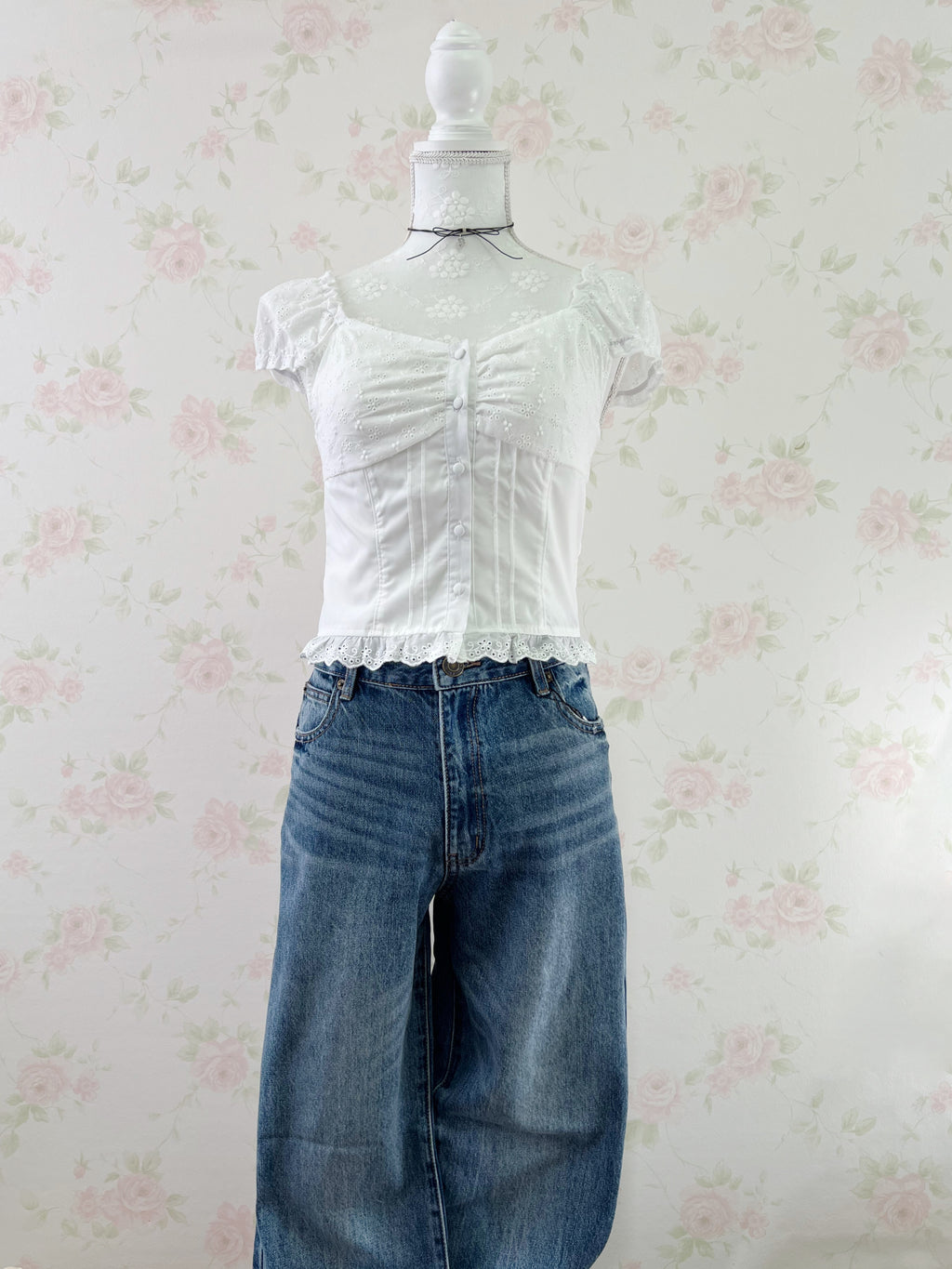 Shoujo Corset Like Blouse (White)