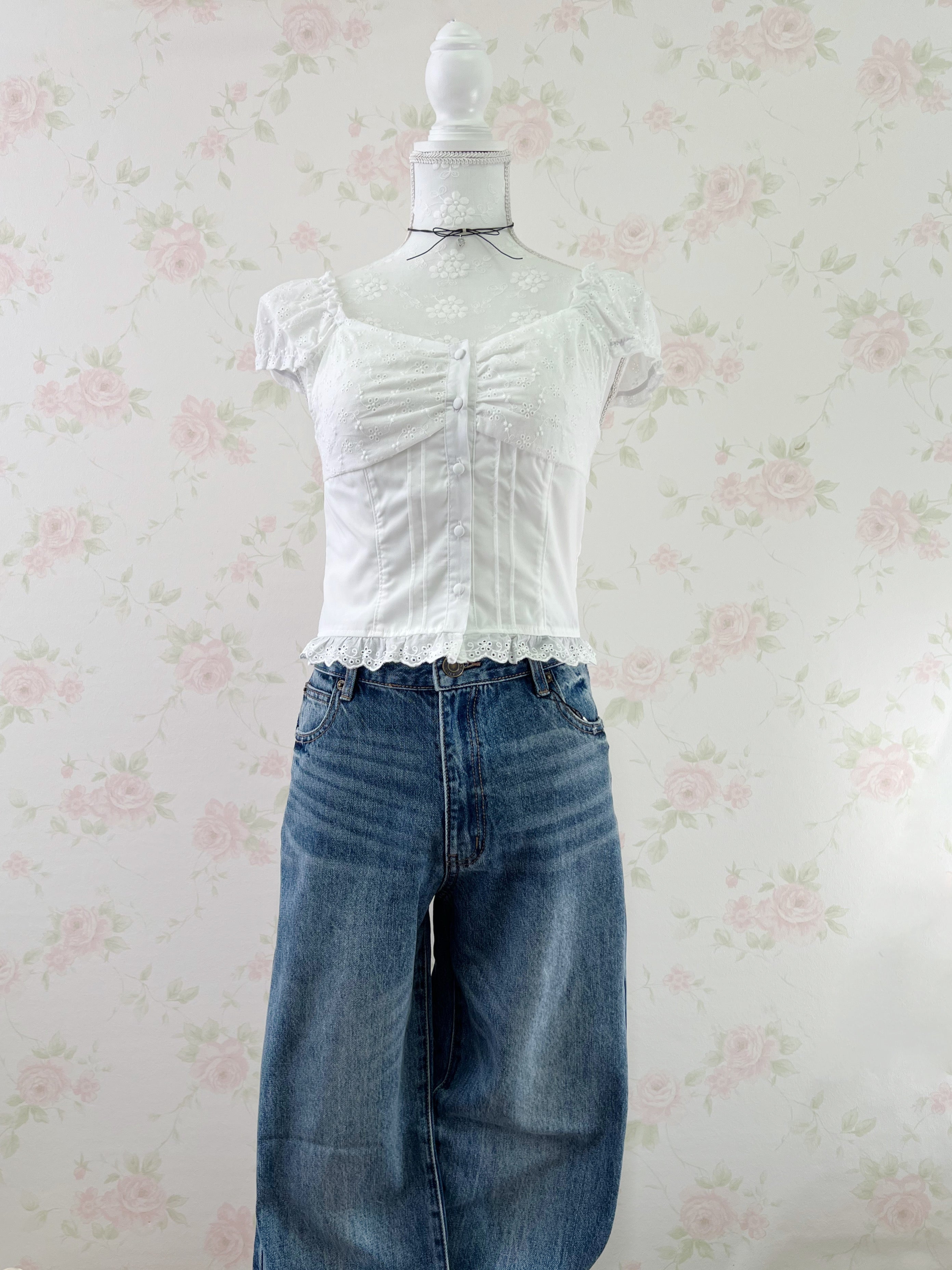 Shoujo Corset Like Blouse (White)