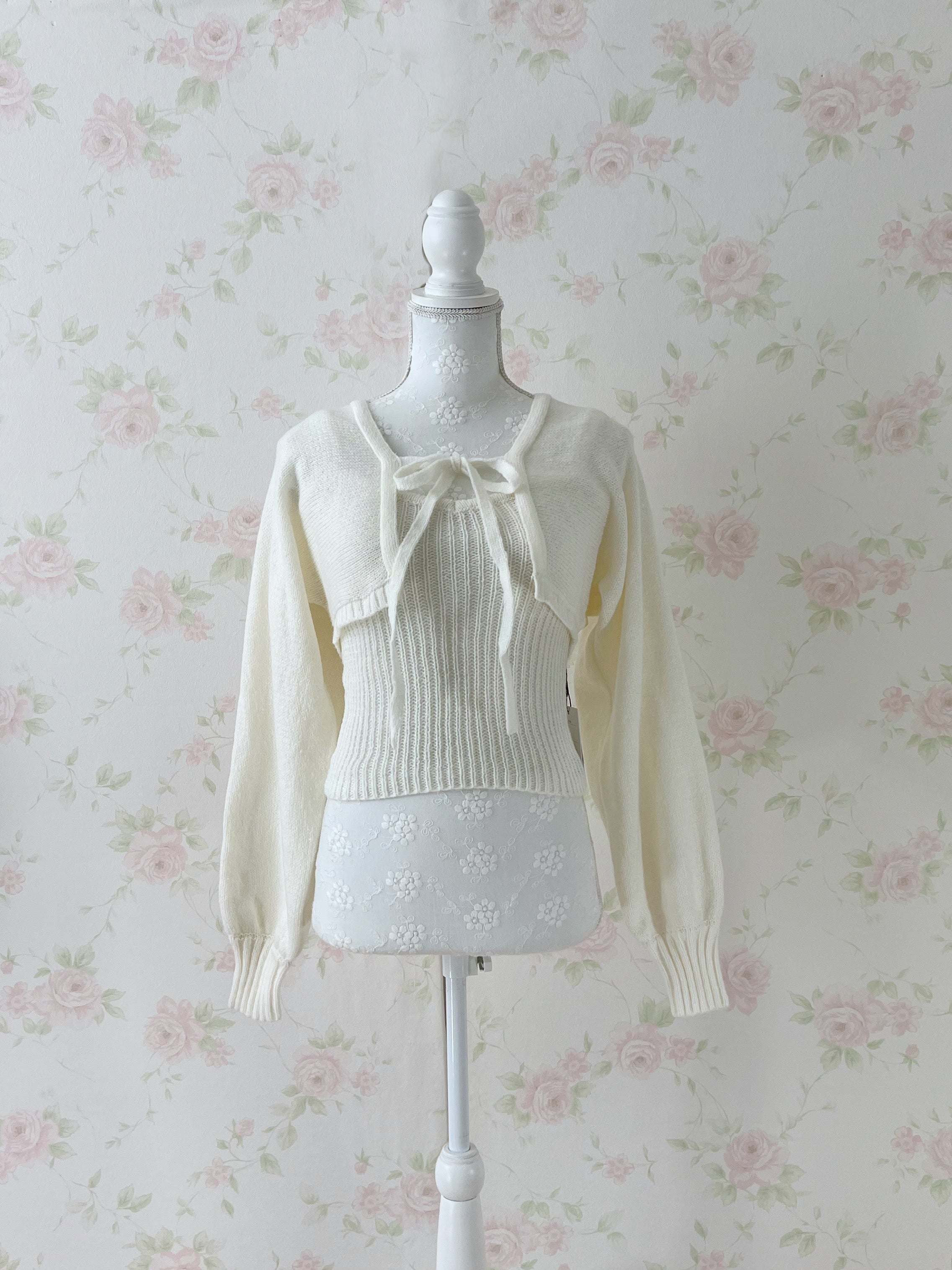 Camisole Cardigan Set (Ivory)