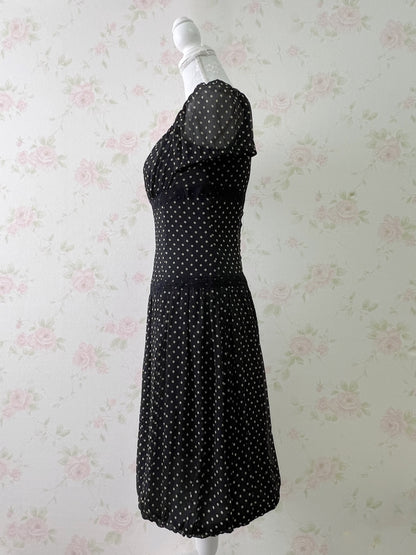 IMAGE Dot Balloon Hem Dress